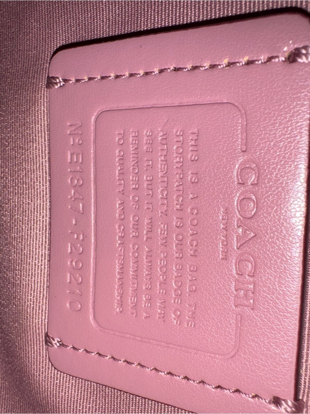 Coach Signature Brown Pink Trim Crossbody W/Adjustable Strap (Model F29210) - Picture 7 of 10